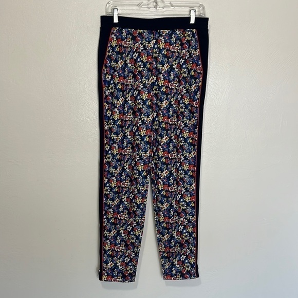 Rag & Bone Floral Printed Track Pant Women's S Navy Multi Ankle Zip Pockets - Picture 4 of 15